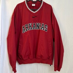 VTG Nike Center Swoosh Arkansas Razorbacks Windshirt Pullover - Medium